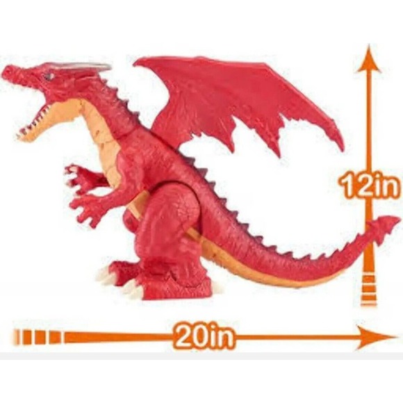 Robo Alive Ferocious Fire Breathing Dragon Red Battery Powered Robotic Toy - Picture 4 of 10